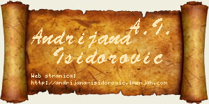 Andrijana Isidorović vizit kartica